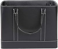 Vista 7 de HOME DISTRICT Chic File Organizer Tote - Important Document Organizer Bag, Portable File Box with Handle, Black