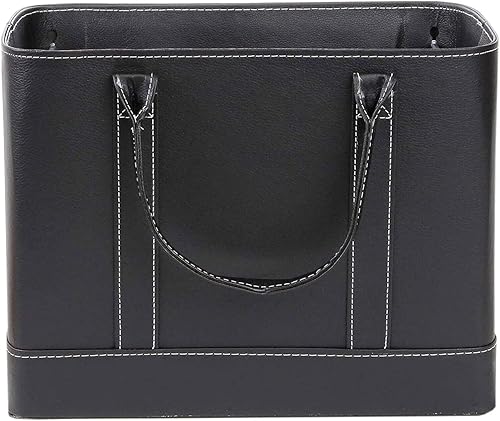 Miniatura 7 de HOME DISTRICT Chic File Organizer Tote - Important Document Organizer Bag, Portable File Box with Handle, Black