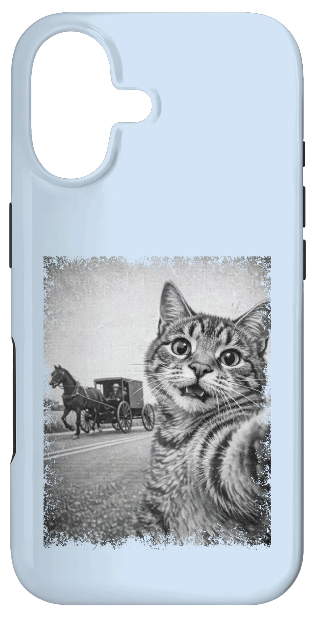 Vintage Cat Selfie Amish Buggy Funny Feline Design Case for iPhone 17