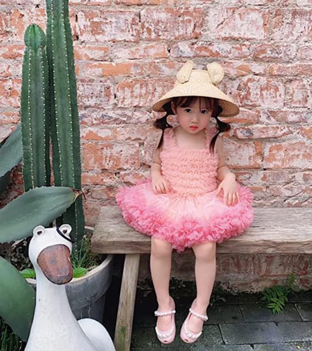 Baby Girl Tutu sukienka maluch koronkowa tiulowa spódnica baletowa sukienka na przyjęcie urodzinowe Up Beach Wedding Dress,Peach pink,XS