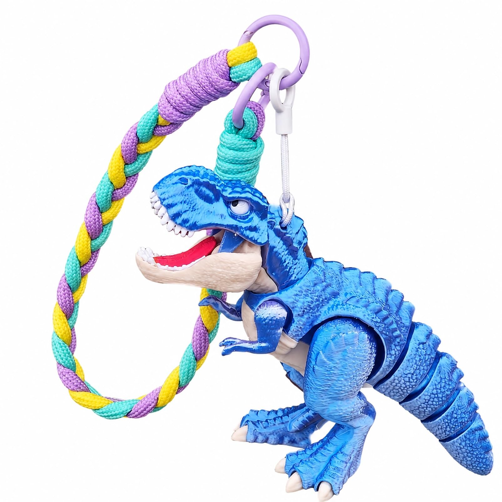 CASOME 3D Printed Articulated Dinosaur Bag Charm, Movable Hanging Figure