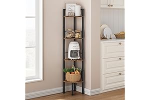 Tajsoon 4 Tier Tall Corner Book Shelf