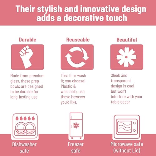 Miniatura 6 de Mini cuencos de vidrio para preparación, cuencos de vidrio transparente de 3.5 pulgadas y 4 onzas para condimentos, cuencos de vidrio pequeños y