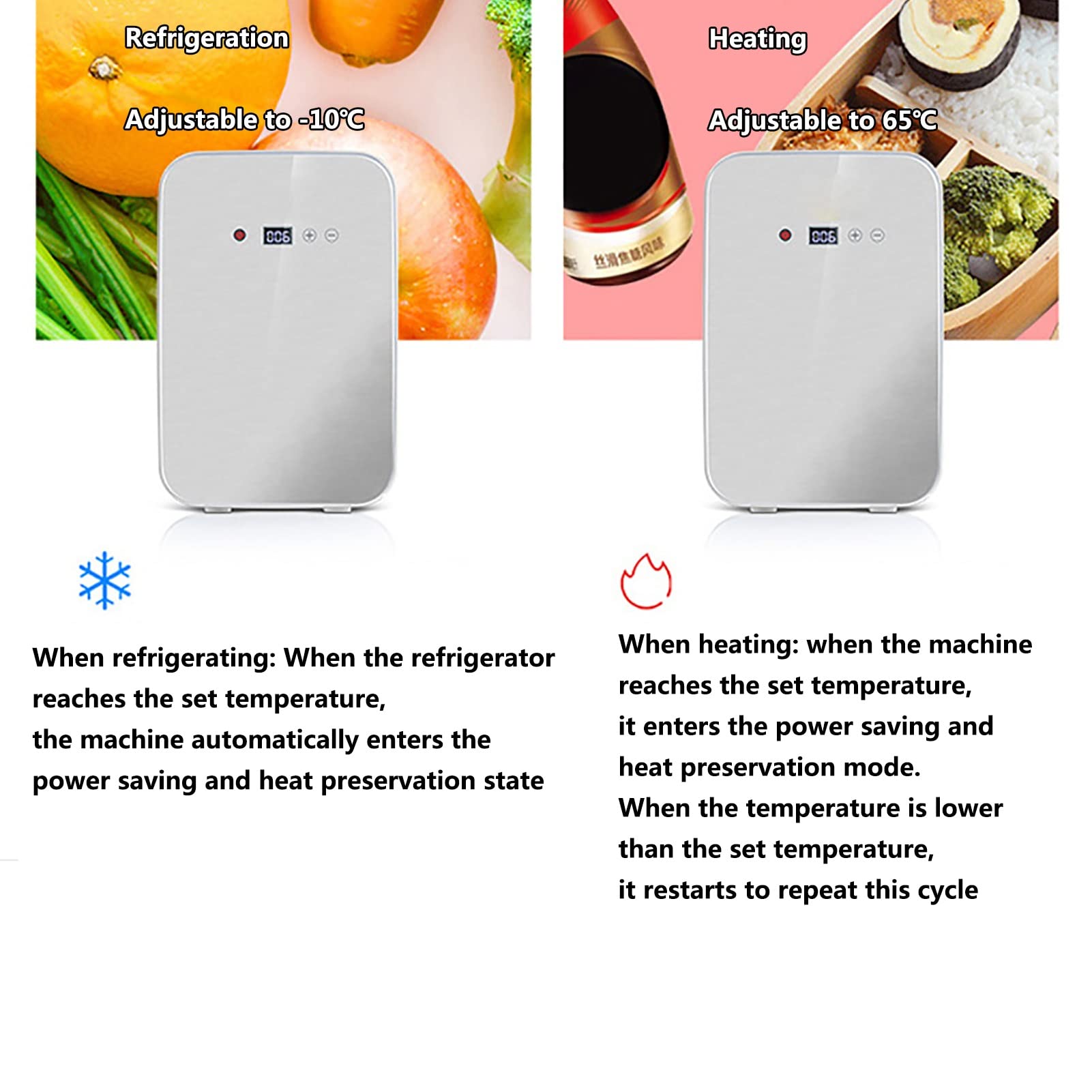 8L Mini Frigo Piccolo Frigorifero Per La Cura Della Pelle Display Digitale Frigo Per Bevande Alla Birra Con Controllo Della Temperatura Riscaldatore Per Alimenti E Bevande Per Auto Campeggio Viaggi (