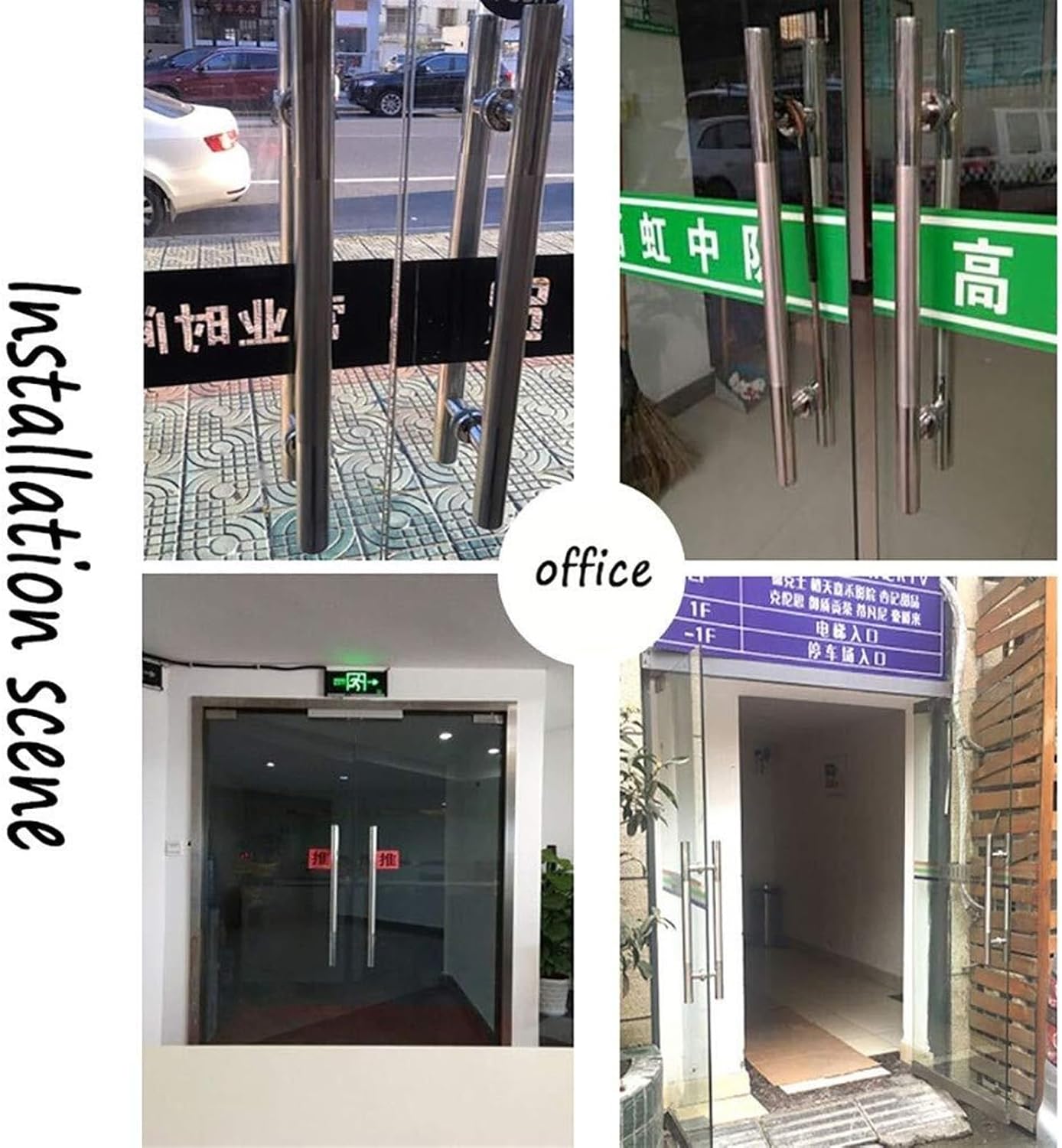 Simple Modern Office Glass Door Pull Handle Home Wooden Barn Door Sliding Handle Stainless Steel Round Tube Handle Door Hardware (Size : 800x600mm)