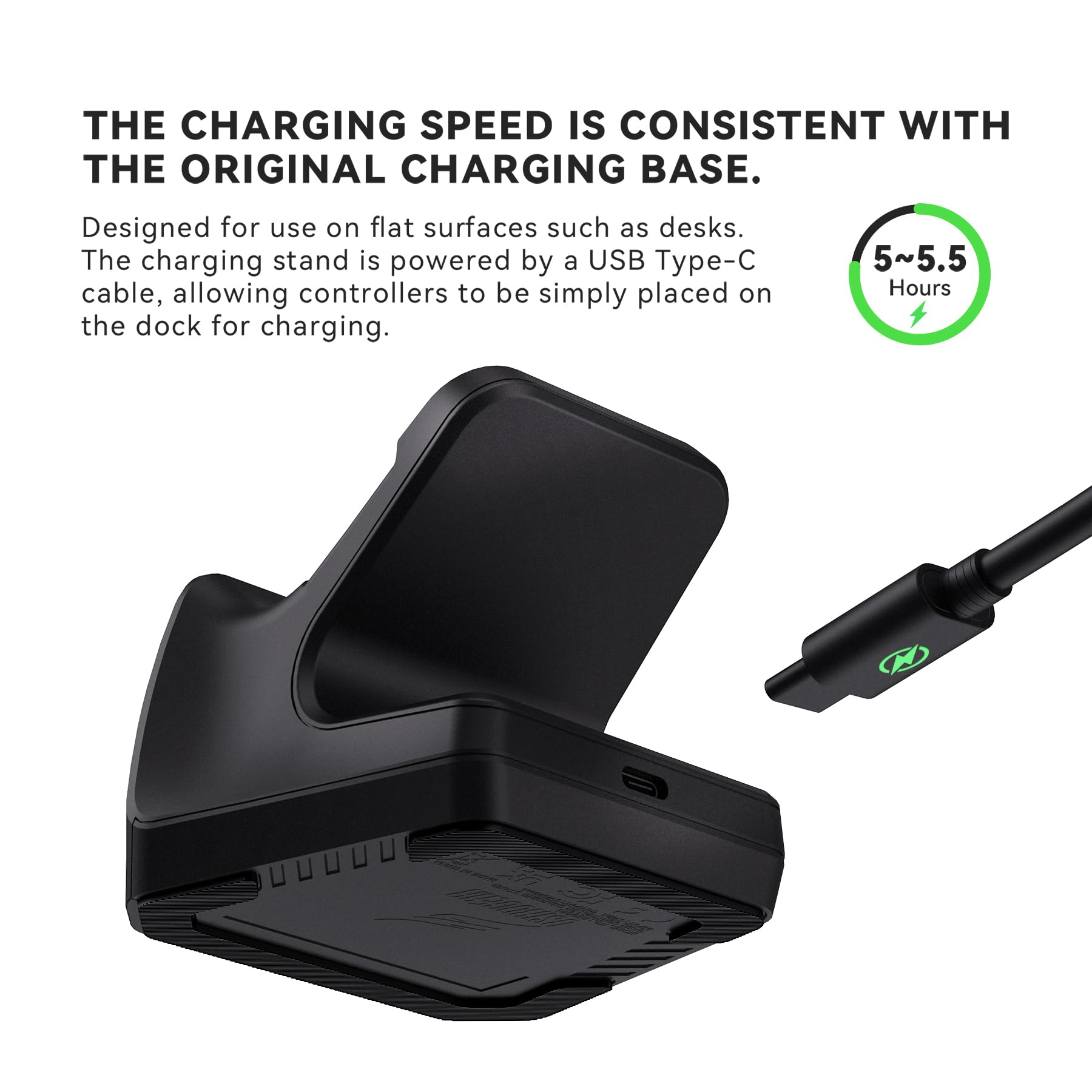 Ladestation für Xbox Elite Series 2 Controller & für ps5/Edge Controller, Kompakter Ständer mit LED-Anzeige & Type C Ladekabel – Schwarz