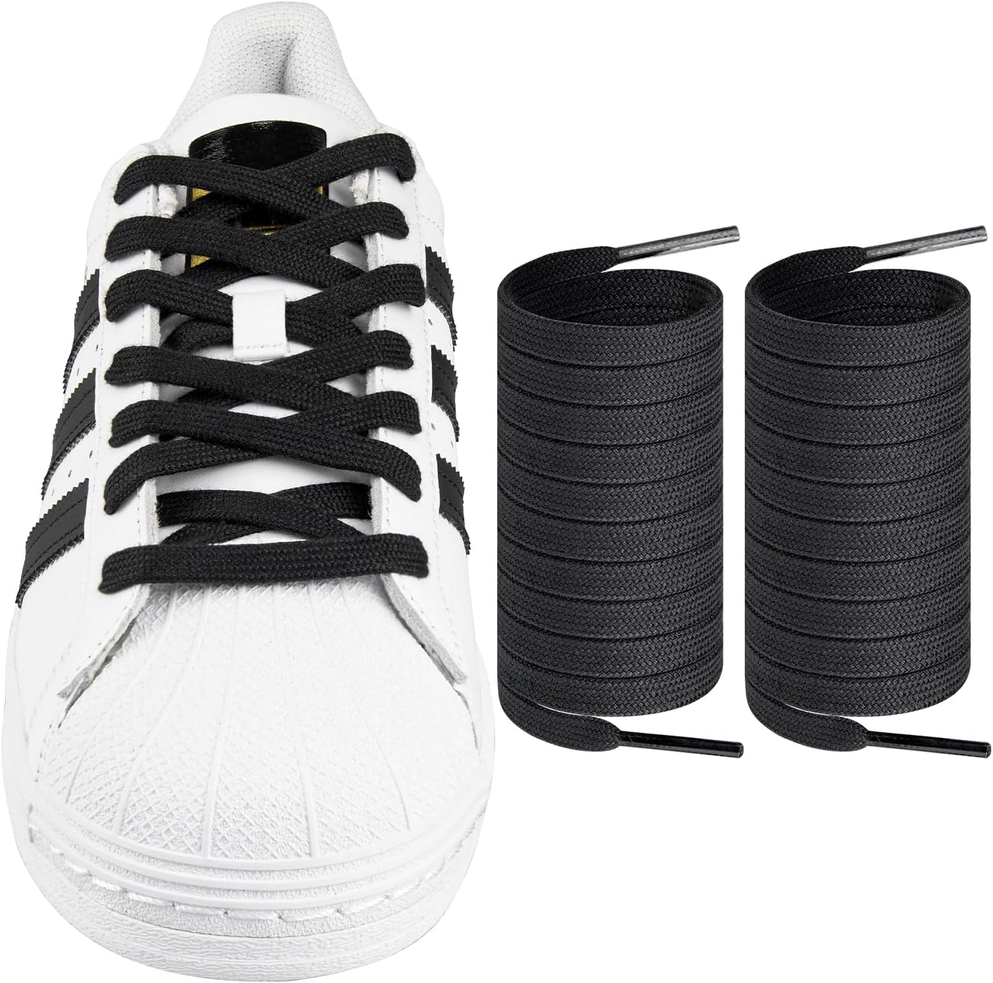 [Endoto] Flat Shoelaces for Adidas Superstar Shoelaces, Flat Laces, Shoelaces, Sneakers, Laces