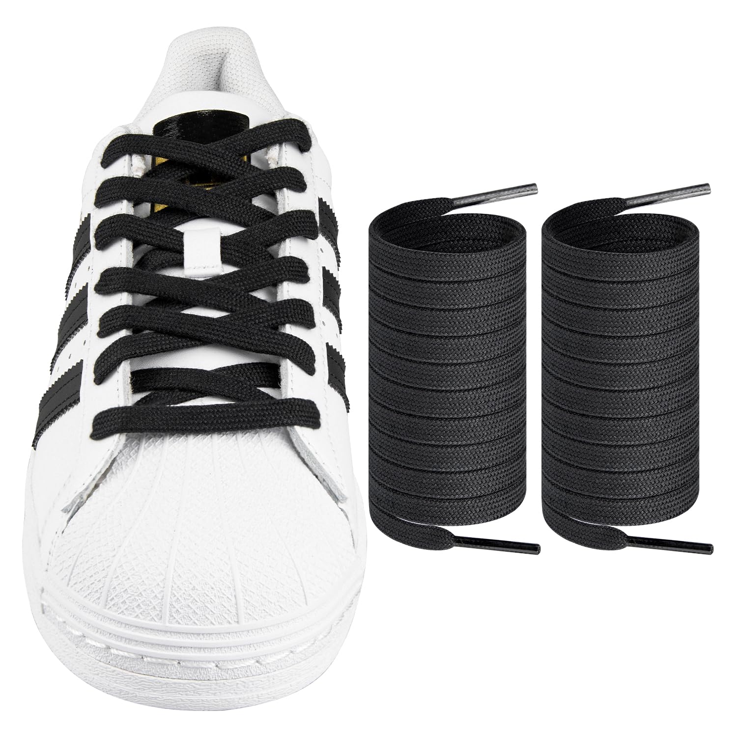 [Endoto] Flat Shoelaces for Adidas Superstar Shoelaces, Flat Laces, Shoelaces, Sneakers, Laces