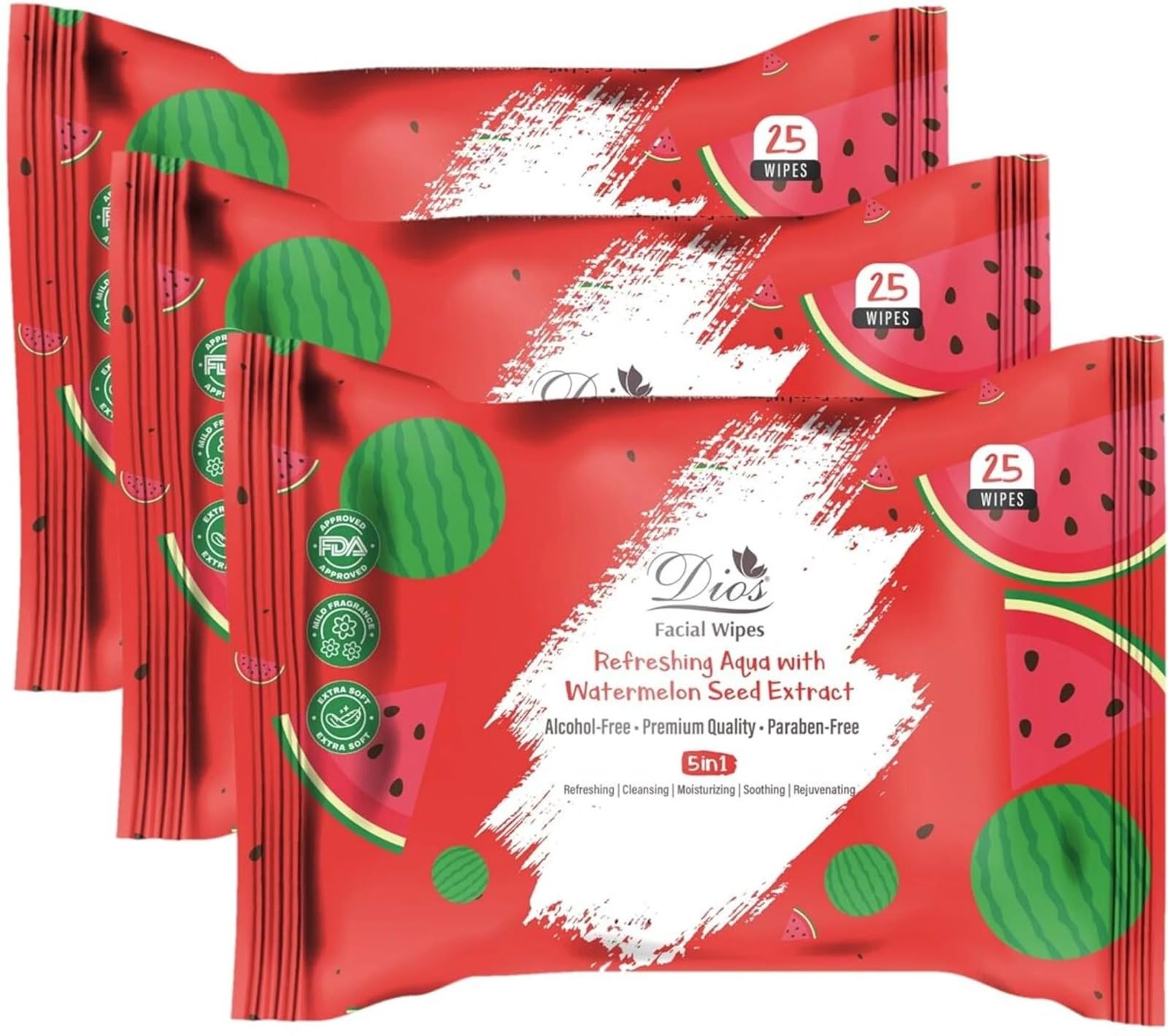 Dios Facial Wipes for Deep Cleansing and Makeup Removal - Alcohol-Free Paraben-Free Wet Wipes with Moisturizing Formula, 5-in-1 Refreshing Face Cleansing Tissues for Daily Skin Care (Melon Pack of 3)-image-26