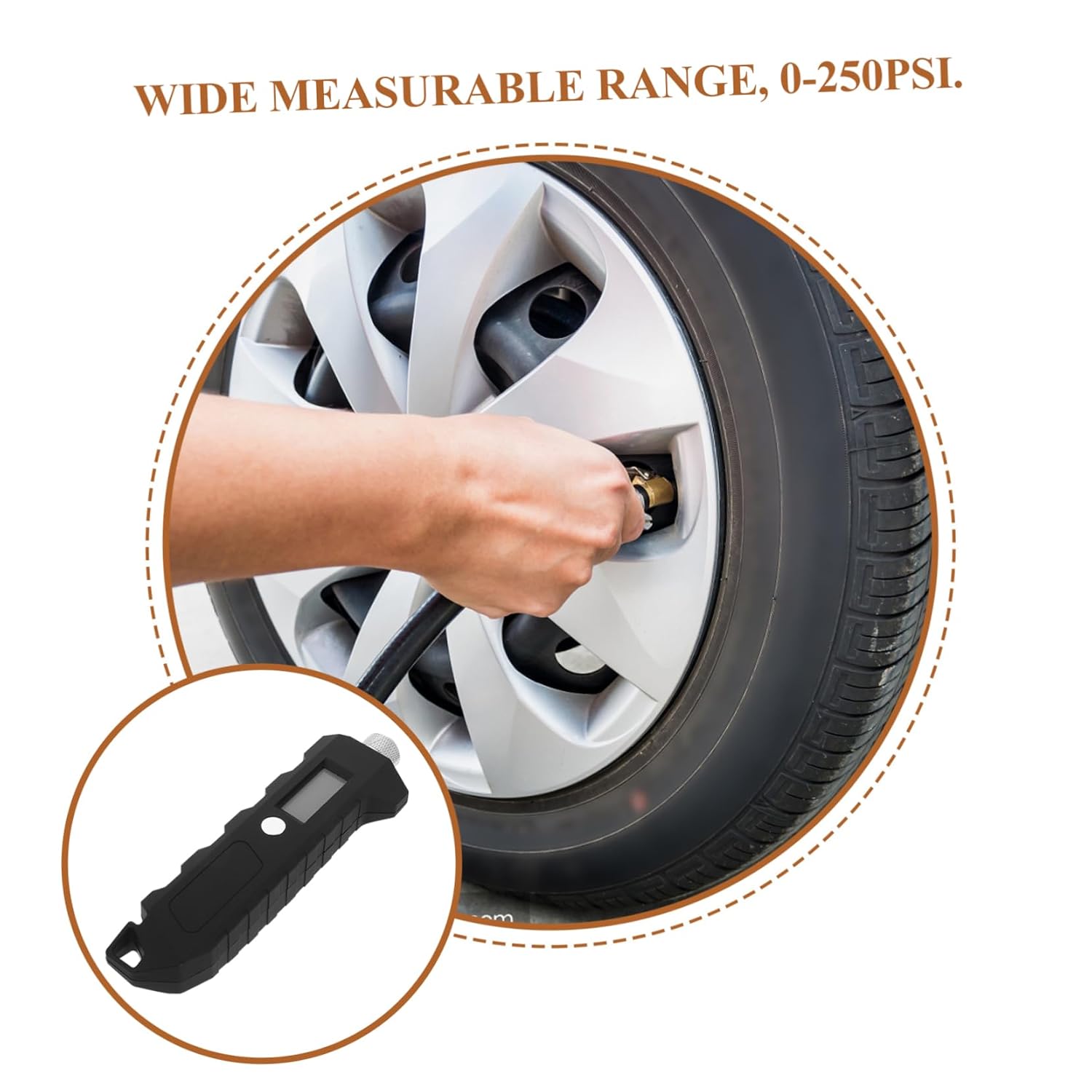 OUNONA Tire Pressure Gauge Truck Gauge Heavy Duty Easy to Read Display for Rv Car Maintenance