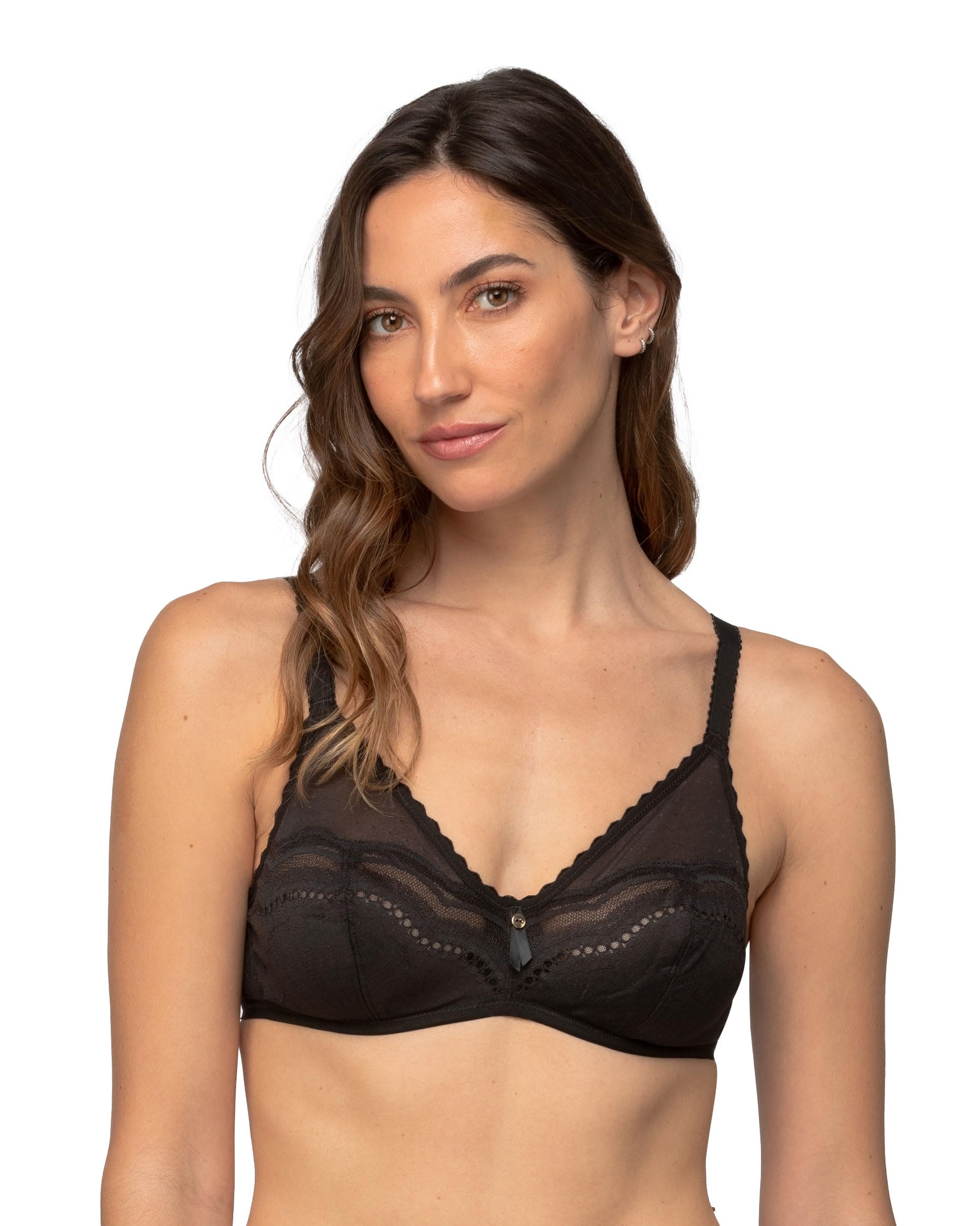 Playtex Women's Secret Comfort Underwire Full Cup Non-padded wired Bra, Black (Noir 1), 38C (Manufacturer Size: 100C)