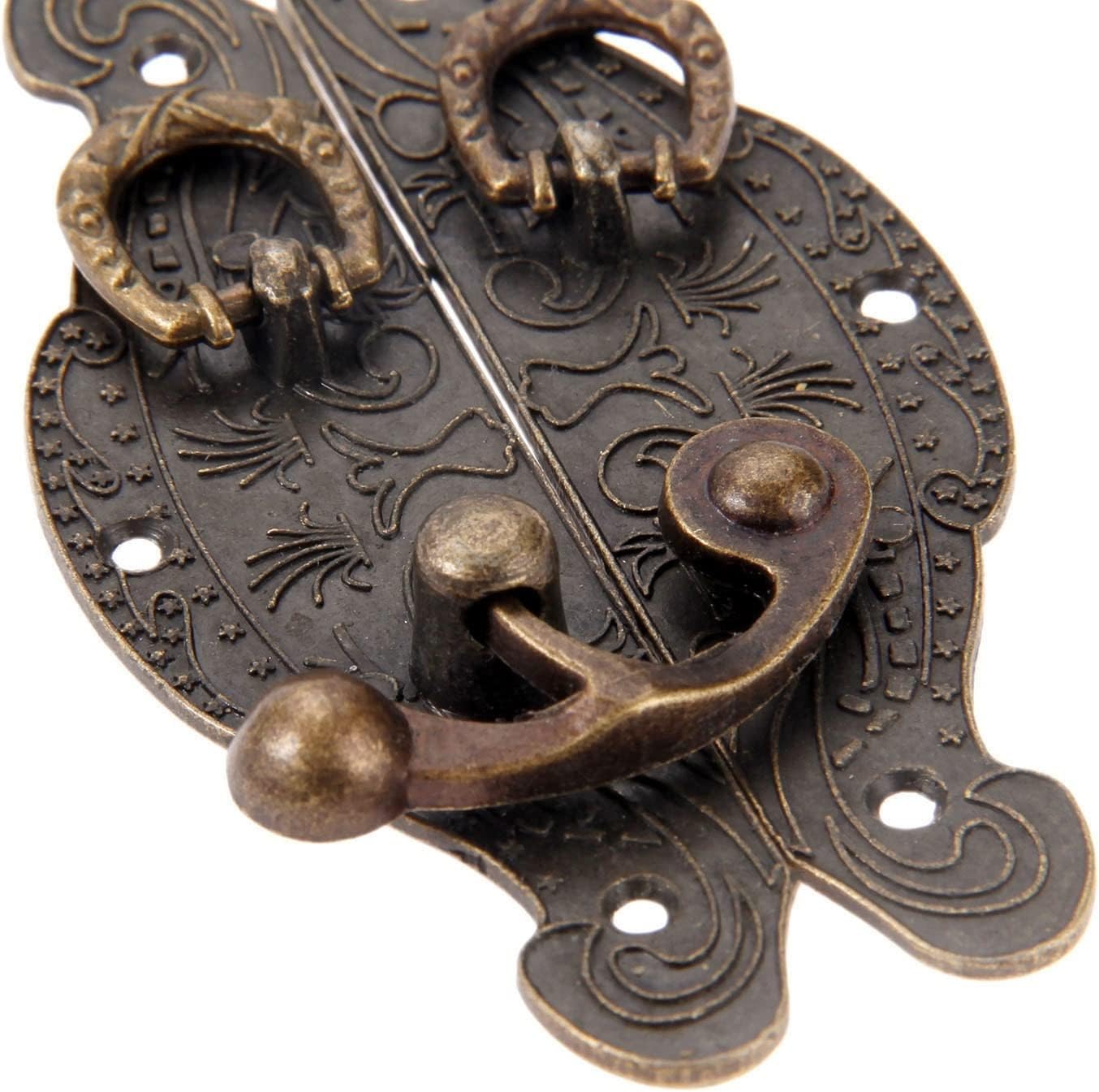 Latch Lock Furniture Fittings Antique Bronze Cabinet Hinges Wooden Box Case Toggle Hasp Latch Furniture Vintage Hardware