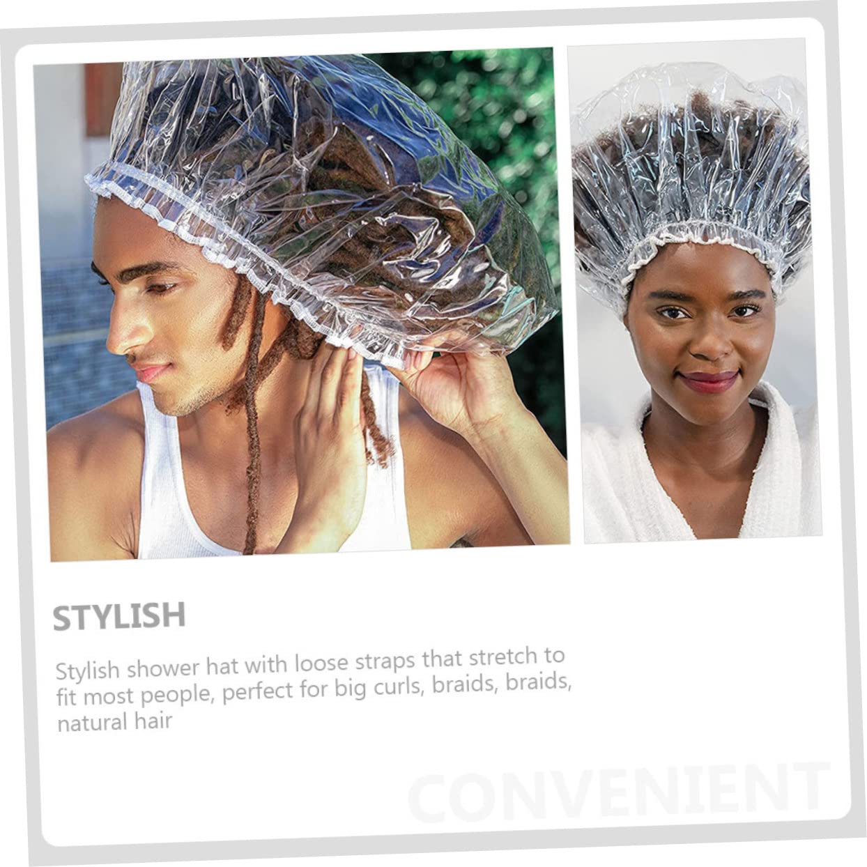LALAFINA 5piezas Gorro De Ducha Para Adultos Capucha Protectora De Pelo Para Baño y Ducha Para Cabello y Diseño y Portátil y