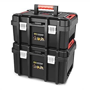 DNA MOTORING 2pcs Tool Boxes Set - Lockable Organizer