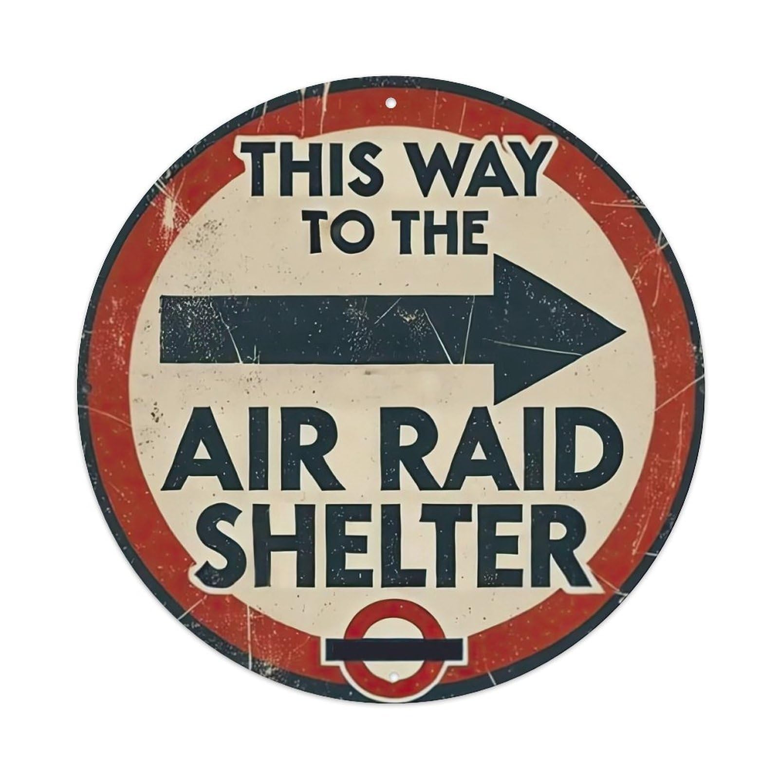 THIS WAY TO THE AIR RAID SHELTER Metal Tin Sign