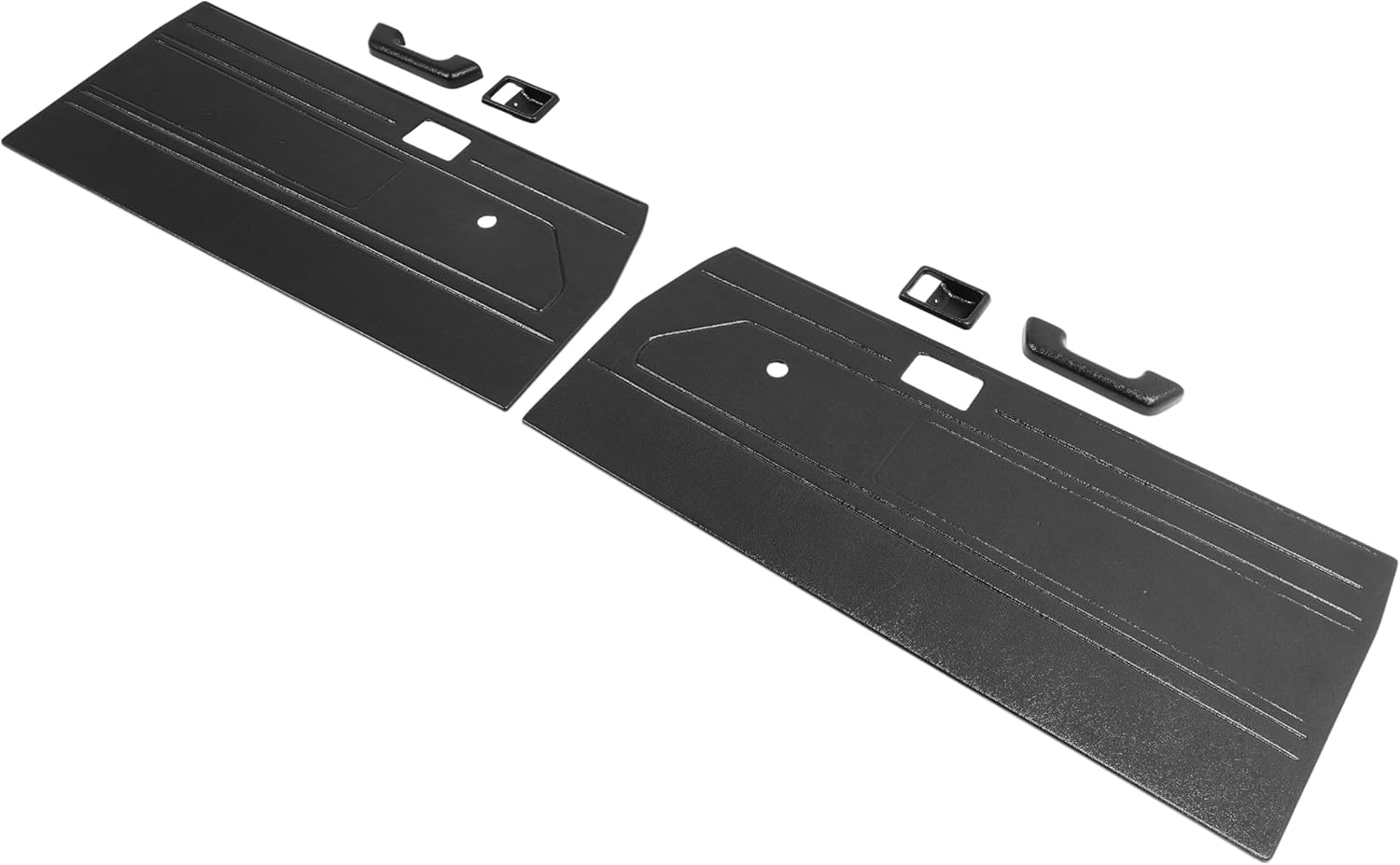 2PCS Interior Door Panels Set Compatible with 1984-1987 Toyota Pickup Truck Center Section with Door Handle Black ABS Plastic Driver + Passenger Side