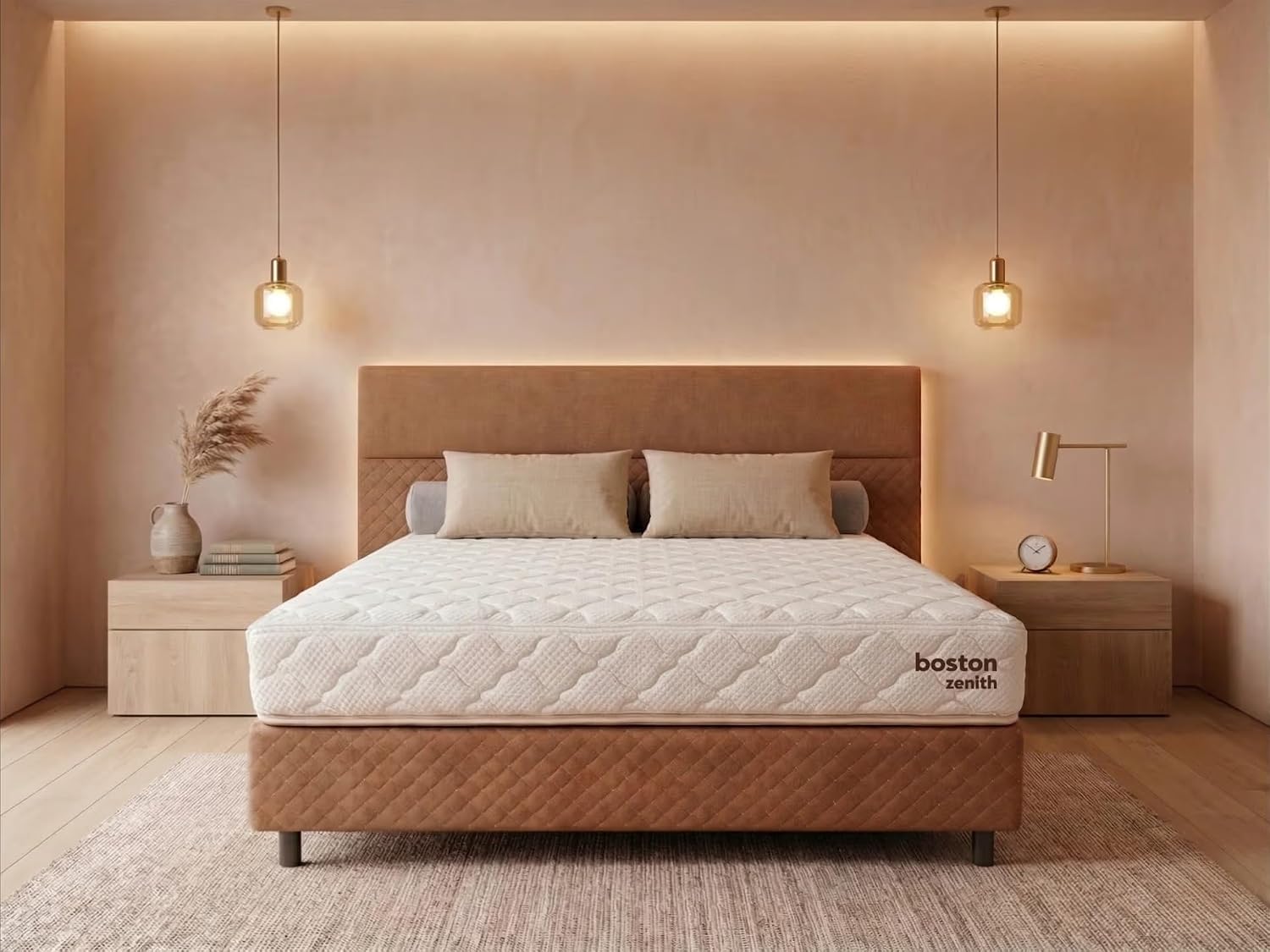Boston Zenith Premium 8-Inch Certified Natural Latex Mattress | Queen Size (72x60x8 Inch), Soft | Graphite Infused | High-Density Pocket Springs | Hypoallergenic | 5-Year Warranty