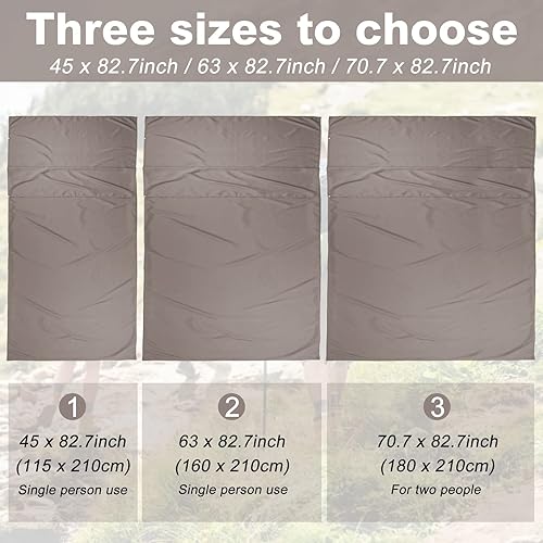Miniatura 9 de Bolsa de dormir para viajes, sábana de campamento, ligera, bolsa de dormir compacta, ligera, transpirable, cálida, espaciosa, para campamento,