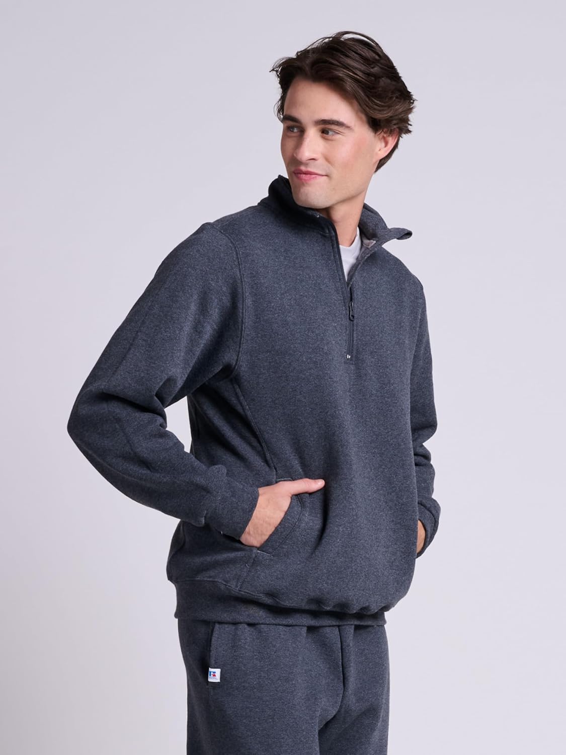 Russell Athletic Men's Dri Power Fleece Quarter Zip, Moisture Wicking, Cotton Blend, Relaxed Fit, Sizes S-4x - Image 5