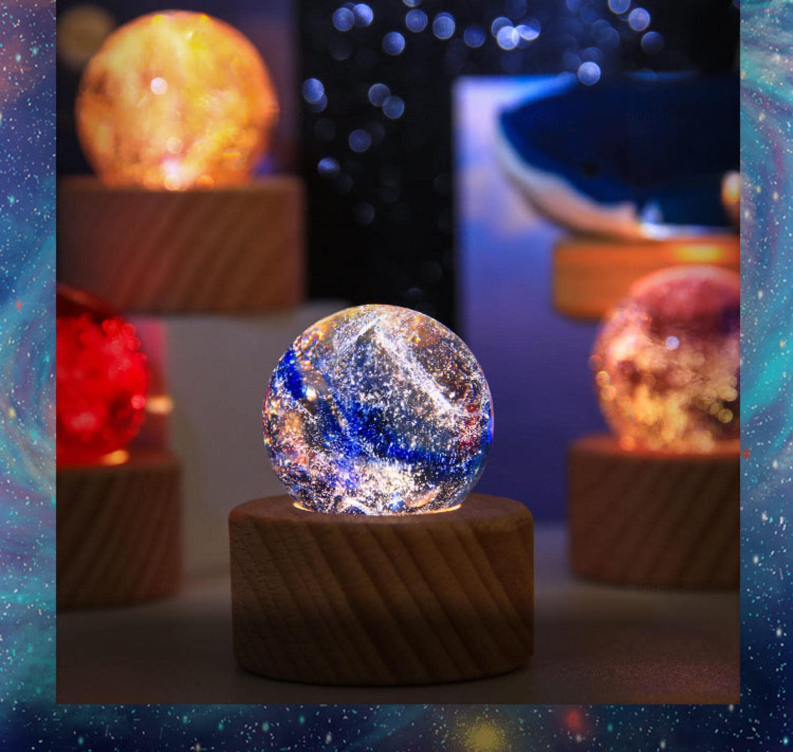 NIBHZ Lámpara de Noche de Luna 3D 4 Cm, Luz de Noche de Luna de Cielo Estrellado LED para Decoración de Dormitorio Luz de Estado de ánimo de Carga USB para Bebés,Purple