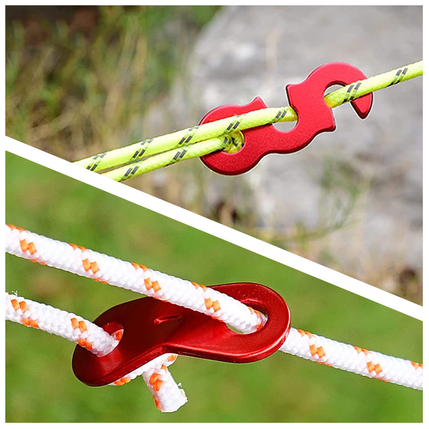 Tenditori Corda 20 Pezzi In Alluminio - Antiscivolo Per Tende Da Campeggio, Escursionismo E Picnic