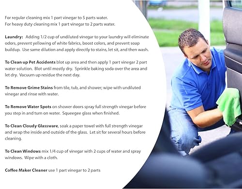 Miniatura 3 de 30  galón de vinagre concentrado - Hace 6 galones de solución acabada - Para uso doméstico y exterior - Vinagre concentrado multiusos