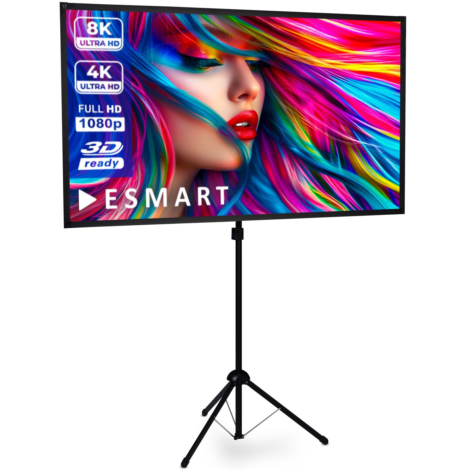 ESMART Expert X-Type - Schermo treppiede ultraleggero 133 x 75 cm (60") 16:9 | Proiettore Home Theater LCD LED | Configurazione rapida | Treppiede preassemblato | Borsa per il trasporto