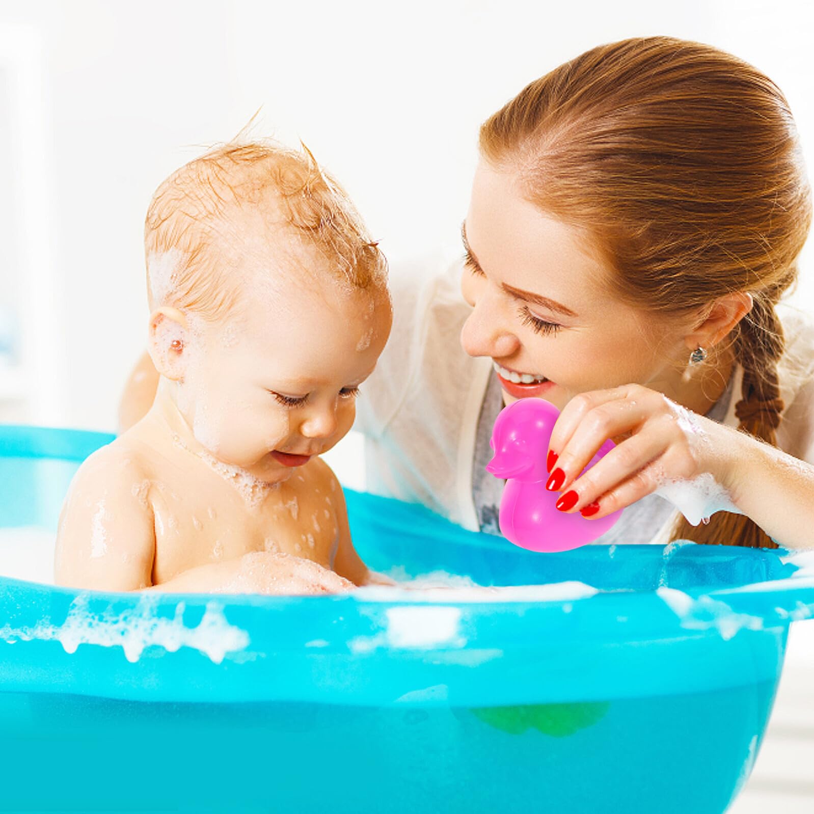 70 Stück Duschspielzeug aus Leichtem Kunststoff mit Entenform für Indoor Bällebad und Poolspielzeug Schwimmend für Kleinkinder und Kinder