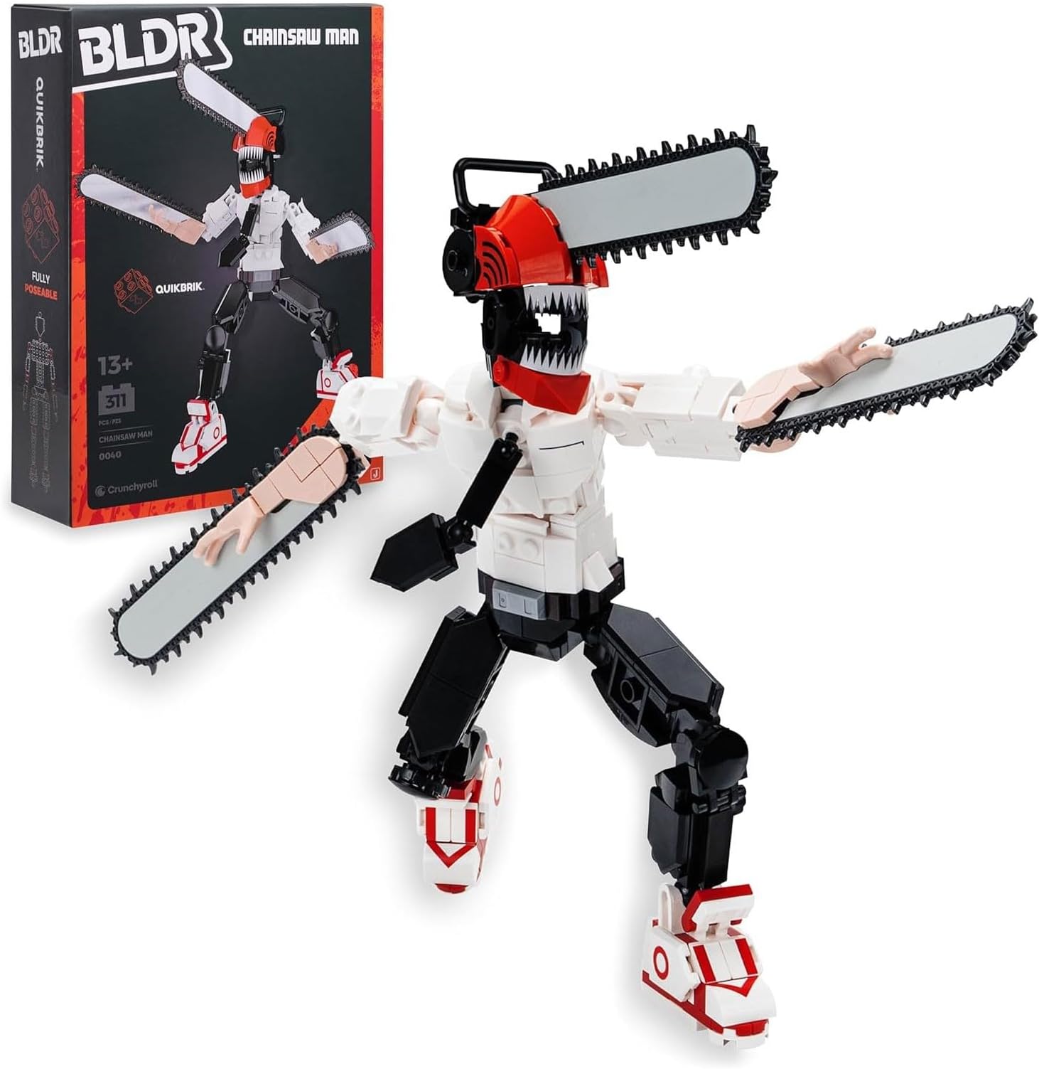 Chainsaw Man Buildable Action Figure Construction Set 0040-10-Inch Articulated Constructible Figure with 311 Pieces