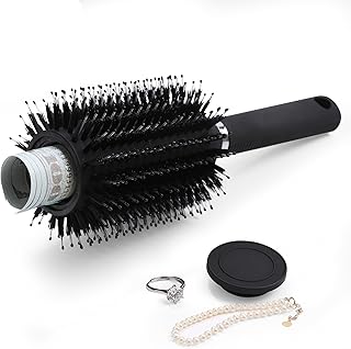 Hair Brush with Hidden Storage - Diversion Safe for Jewelry, Cash & Valuables - Comb Cash Holder for Home & Vacation Use (Black)