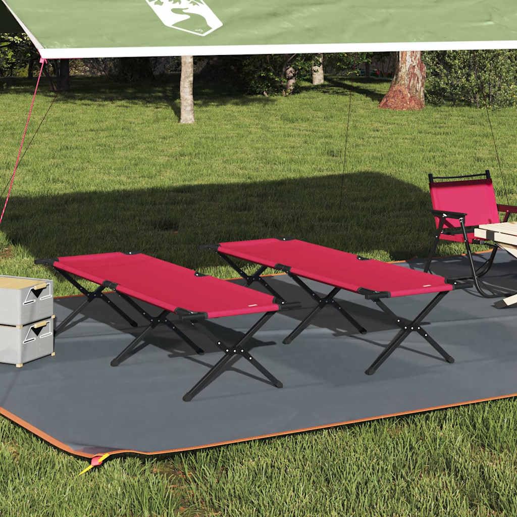 INLIFE Klapp Schlafbett fürs Camping 2 pcs Rot Ox Stoff,Sportartikel,Outdoor-Aktivitäten,Camping & Wandern,Camping-Möbel,Feldbetten,Rot,29.75 KG,42003182