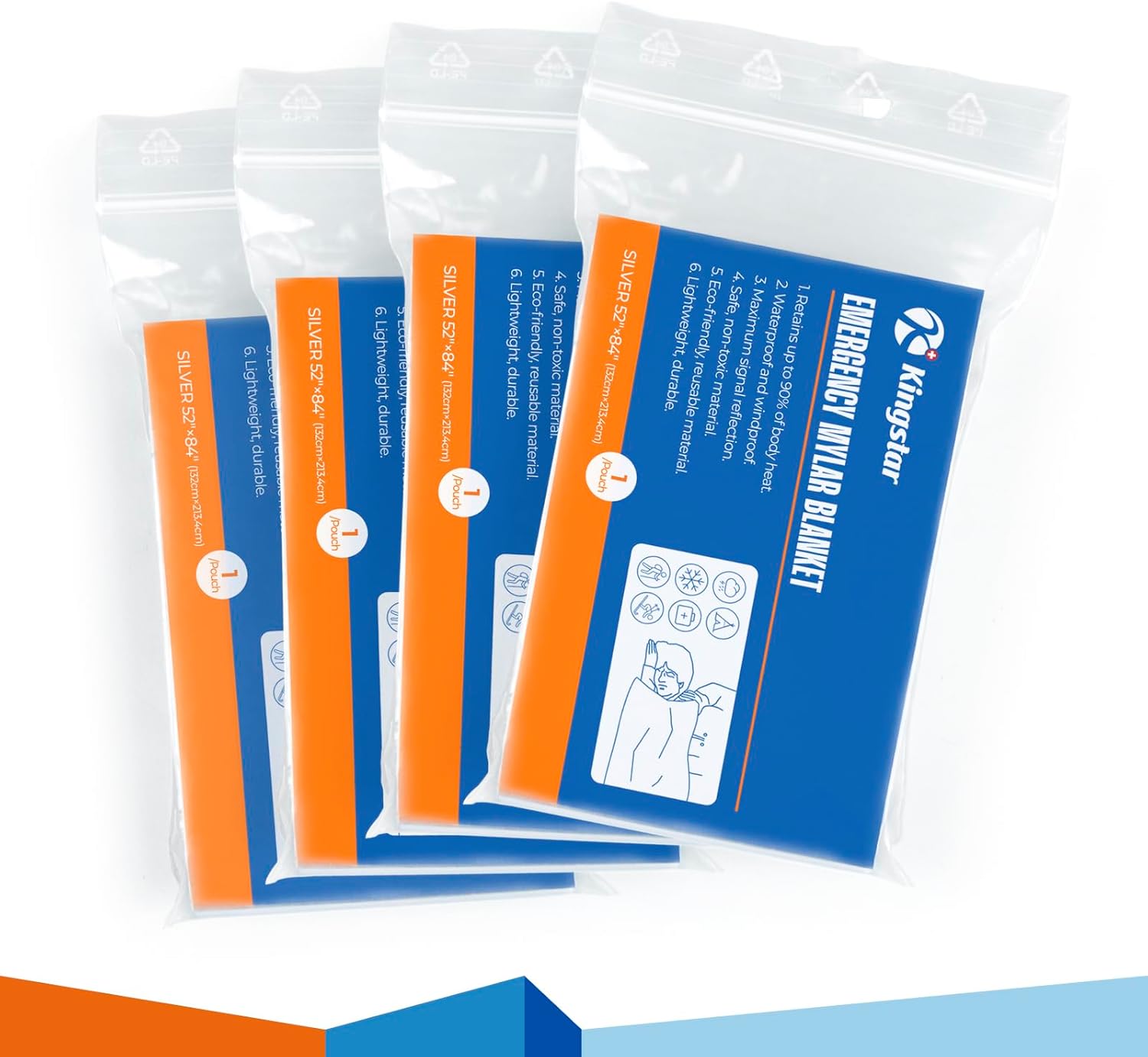 Mantas de emergencia Mylar térmicas para supervivencia y protección, kits de supervivencia espacial (4 paquetes). Ideal para exteriores, senderismo,