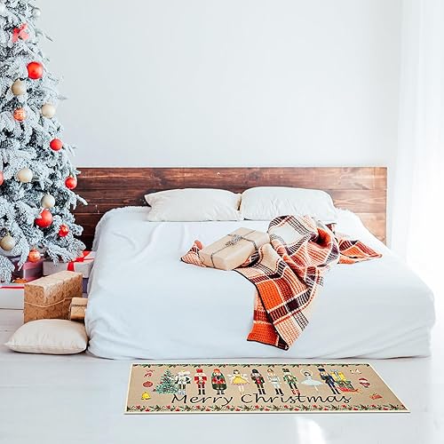 Miniatura 5 de 2 tapetes decorativos de cocina con diseño de cascanueces navideños, diseño de acuarela para exteriores, antideslizantes, para exteriores, baño,