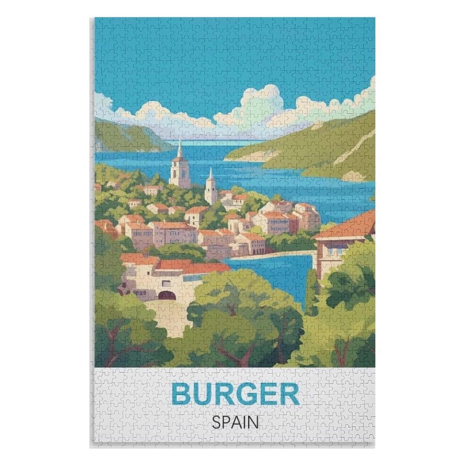 Jigsaw Puzzles for Kids 8+ and Adults，Buger Spain ，Adults 1000 Piece Jigsaw Puzzle- Christmas，70x50，paper puzzle，AA-1352