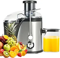 Espremedor de Laranja 600ml com Peneira Inox 304 - Centrífuga de Alimentos 2 Velocidades, Boca Grande 6.5cm, Copo para Sucos e Papinhas, Base Antiderrapante - ILID (350W, 220V)