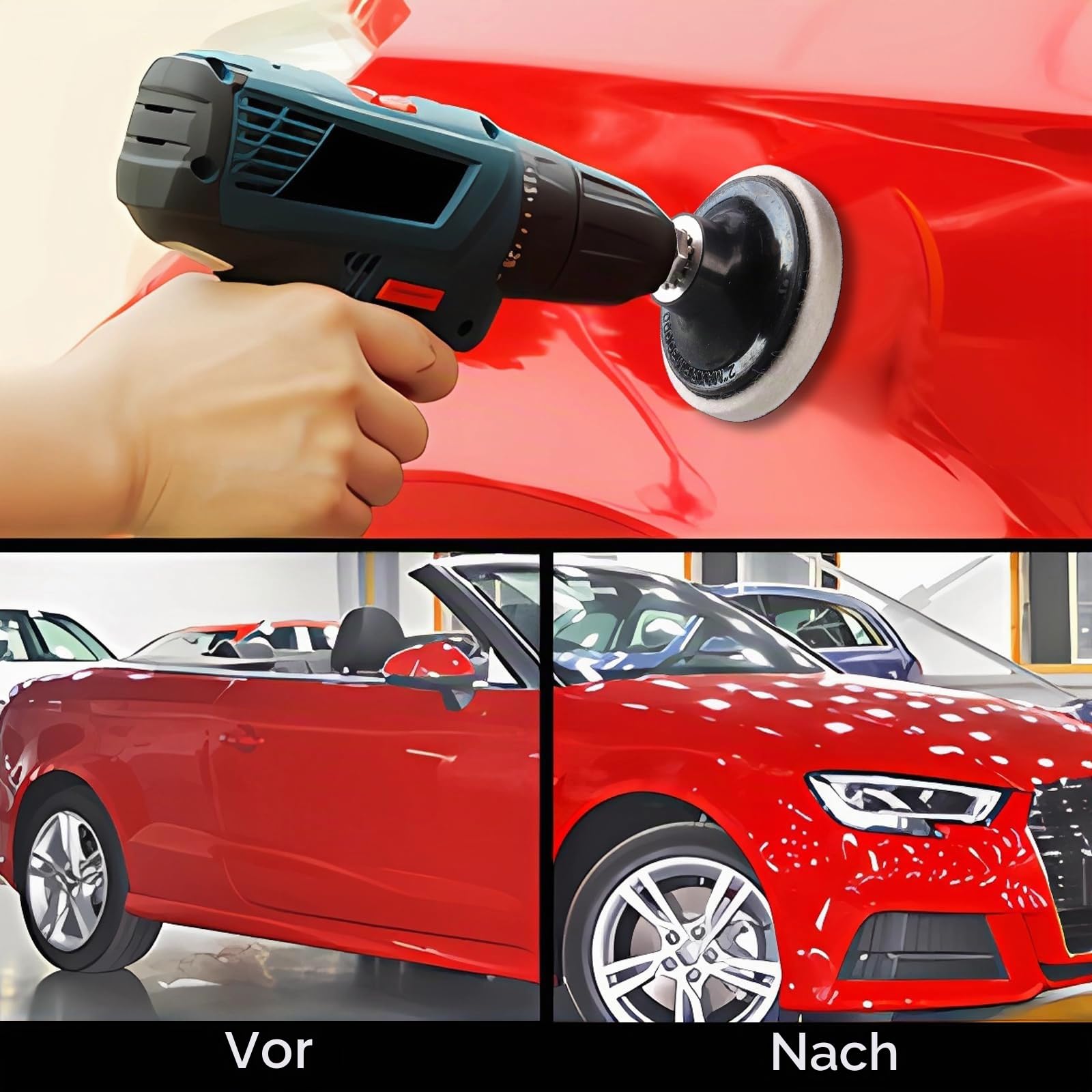 48 Stück Wollfilz Polierscheiben, 50mm Schleifscheibe mit 1/4" Schaft Polierzubehör für Polieren von Metall,Autos und Schmuck
