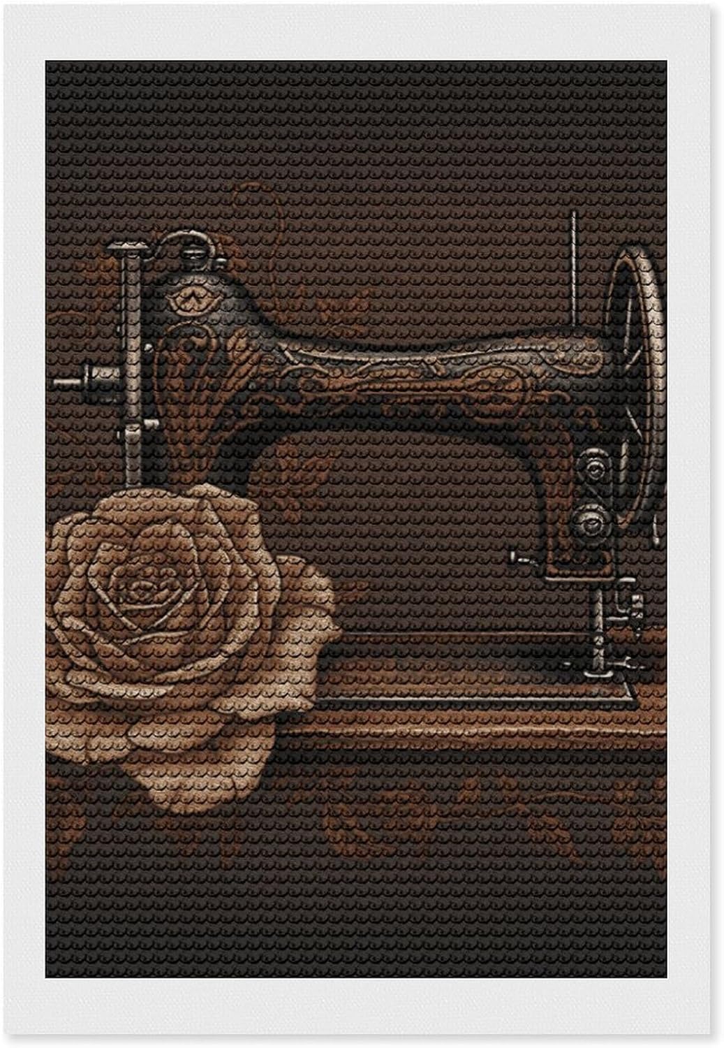 Rrtsmsgh Rose and Sewing Machine Diamond Painting Kits for Adults Beginners