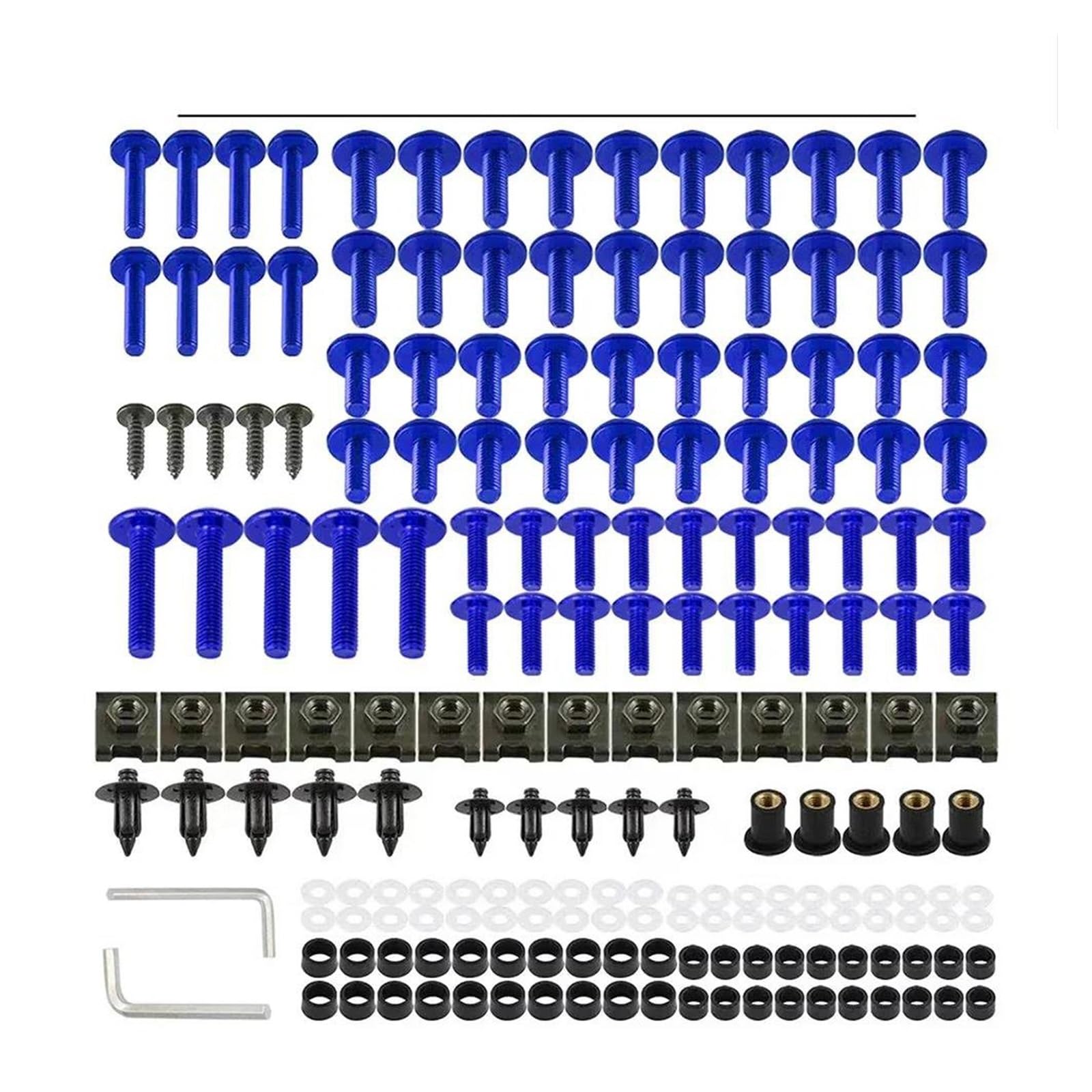 Viti, Dadi, Clip E Rondelle Per Carenatura Per YAMAHA Xvs 650 1100 Aerox 50 155 Raptor 700 Ltz 400 Xmax300(Blue)