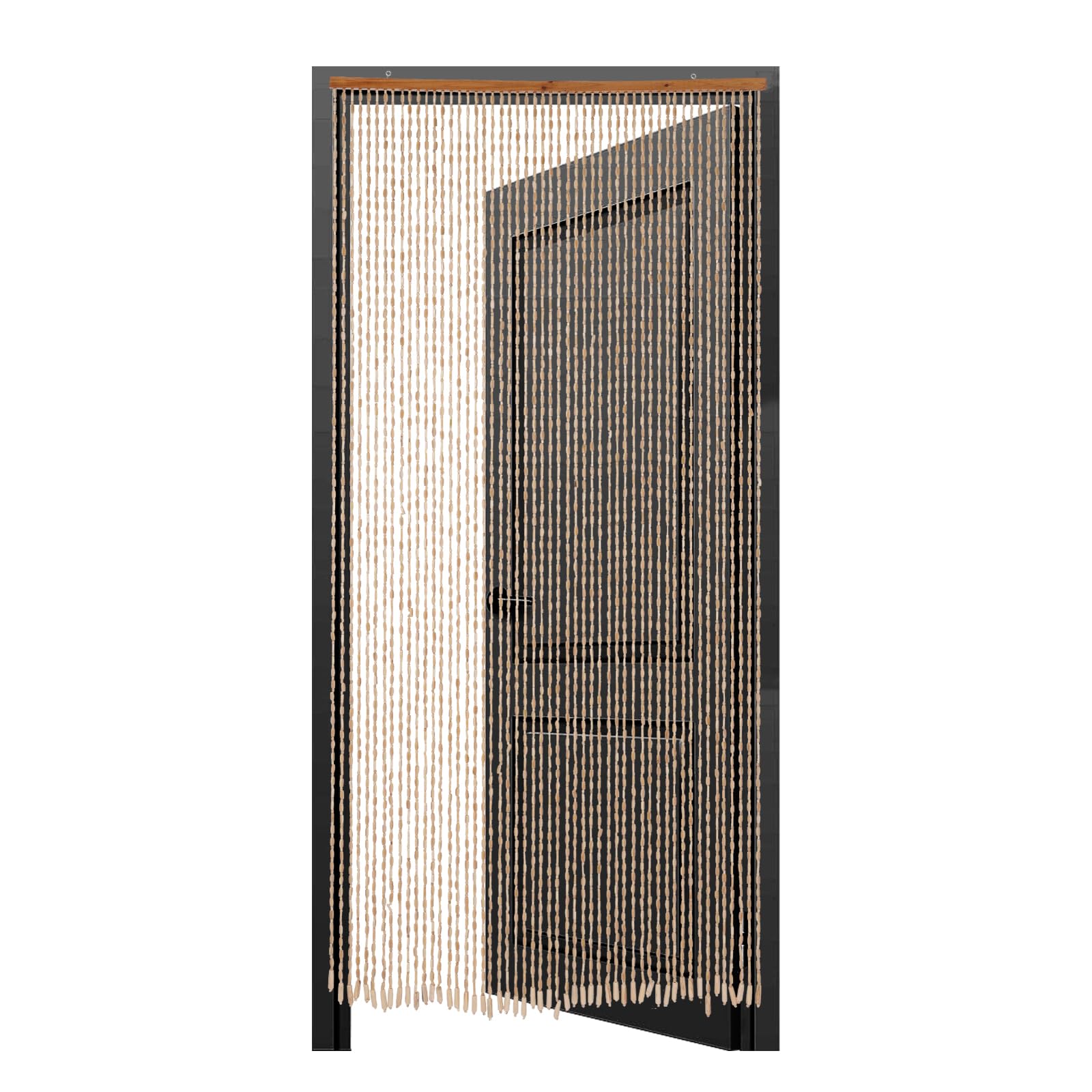 Zasłona bambusowa – 90 x 200 cm, zasłona z koralików, 52 wierszy, wisząca zasłona dzieląca, retro, z bambusowymi koralikami, zasłona na drzwi, bawełniana nić, zasłona z liny, zasłona