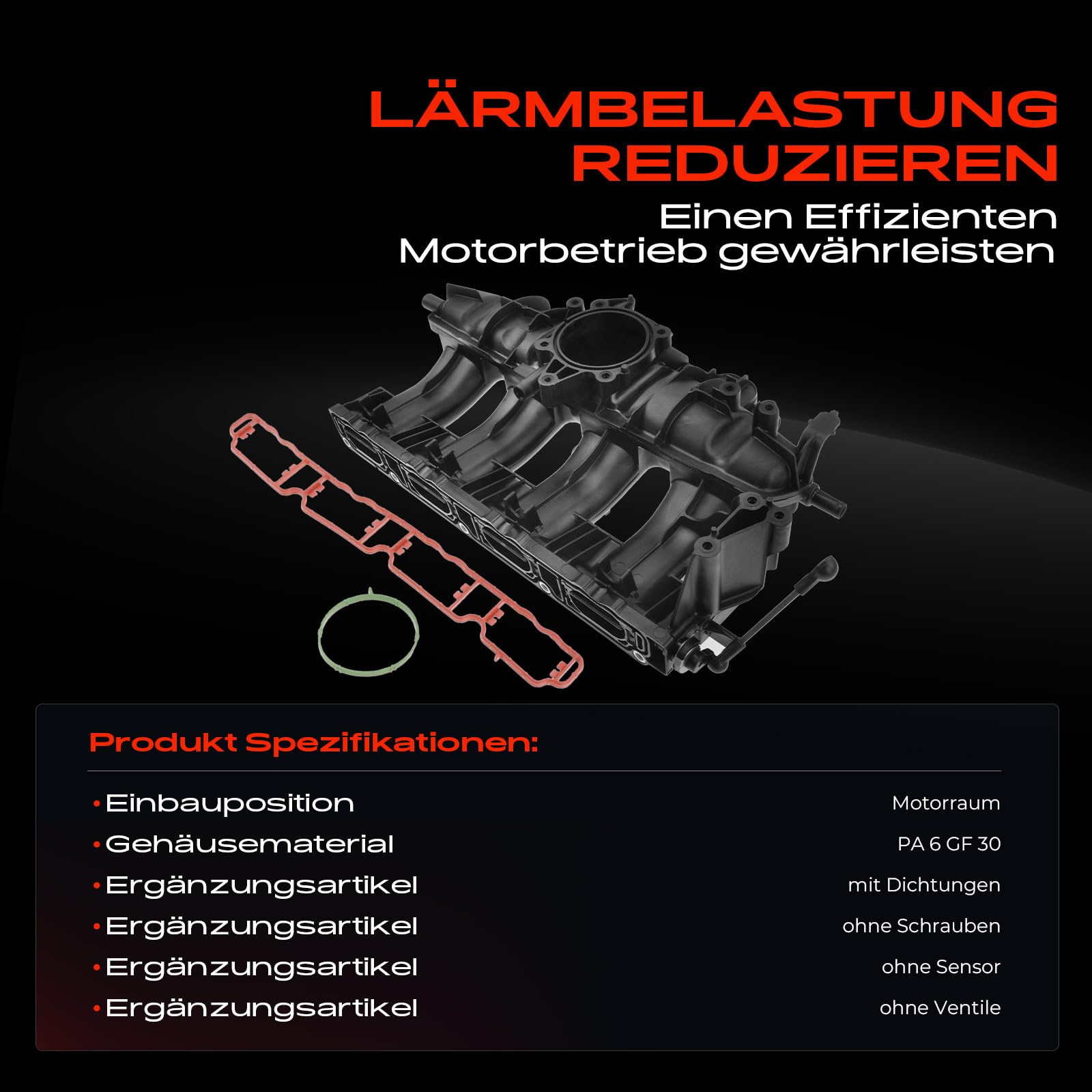 Frankberg Ansaugkrümmer Ansaugbrücke Kompatibel mit A3 8P1 A4 8EC A6 4F2 Leon 1P1 Octavia II 1Z3 Golf V 1K1 J-e-t-t-a III 1K2 2.0L 2004-2017