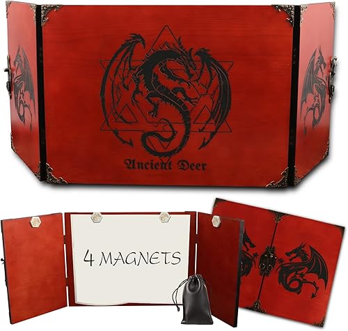 DM Screen - Pantalla maestra de mazmorra de madera para regalo hecho a mano de mazmorras y dragones, juegos de D&D 5e, accesorios Magic The