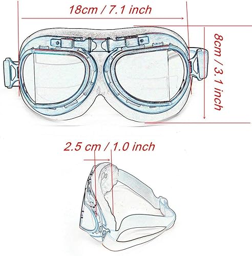 Miniatura 2 de MUXSAM Gafas de motocicleta vintage, gafas de motocross ATV, gafas de motocross, gafas de motocross para montar fuera de carretera, gafas