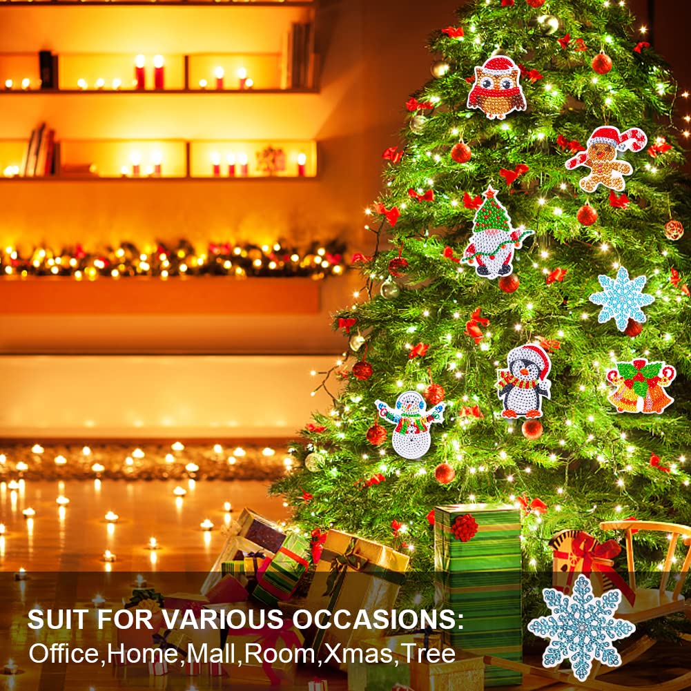 Jodsen 17 Pezzi Kit Adesivi 5D Diamond Painting Natale - Con Strumenti, Regalo Creativo Per Bambini