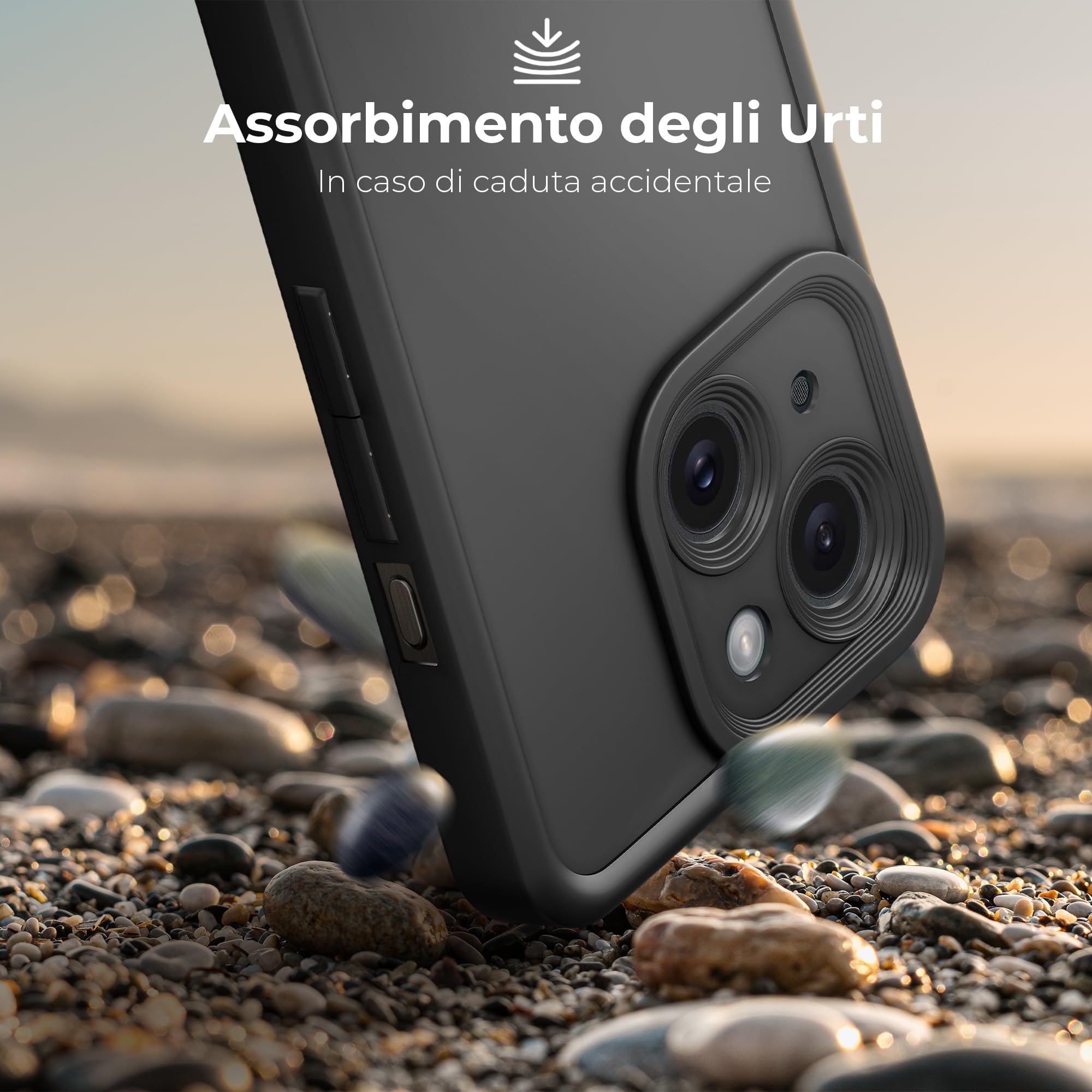 Moozy RimUP Cover per iphone 16 TPU flessibile, Custodia