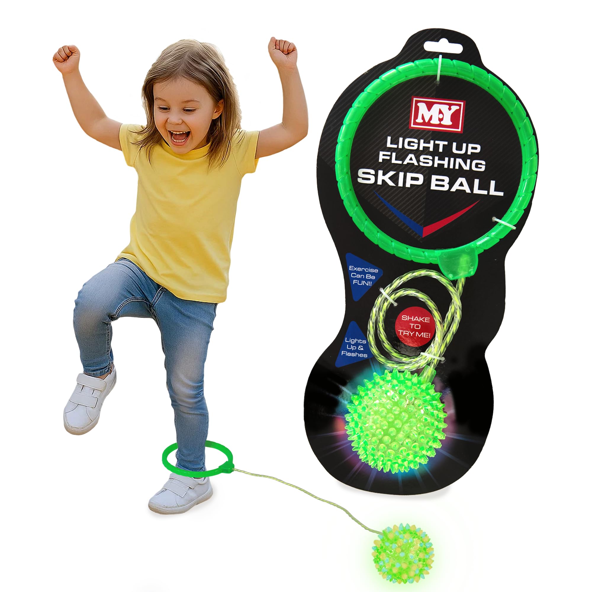 KandyToys Light Up Flashing Ankle Skip Ball Kids Skipping Toy