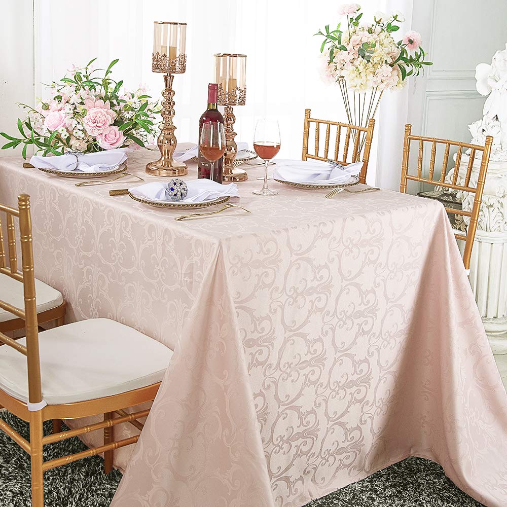 SASTYBALE Rectangle Tablecloth - 60x120 Inch Ivory Damask Jacquard | Waterproof & Wrinkle Resistant - View #13