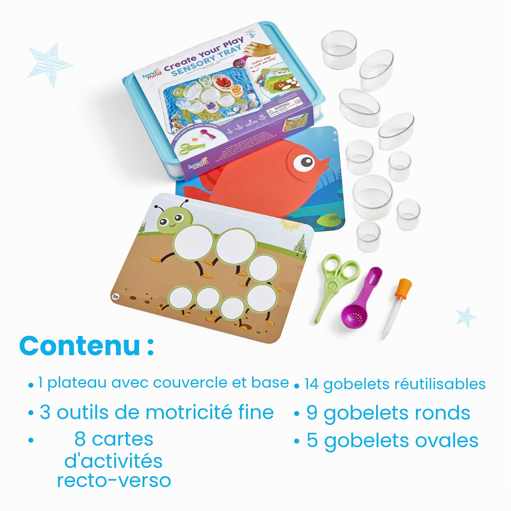 Plateau sensoriel à créer soi-même de Learning Resources, matériel de jeu avec petites pièces, jouets pour la motricité fine à partir de 3 ans, maîtrise des ciseaux, jouets d’ergothérapie