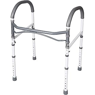 Carex Toilet Safety Rails - Toilet Handles for Elderly and Handicap Toilet Safety Rails - Toilet Safety Frame, Toilet Rails for Elderly