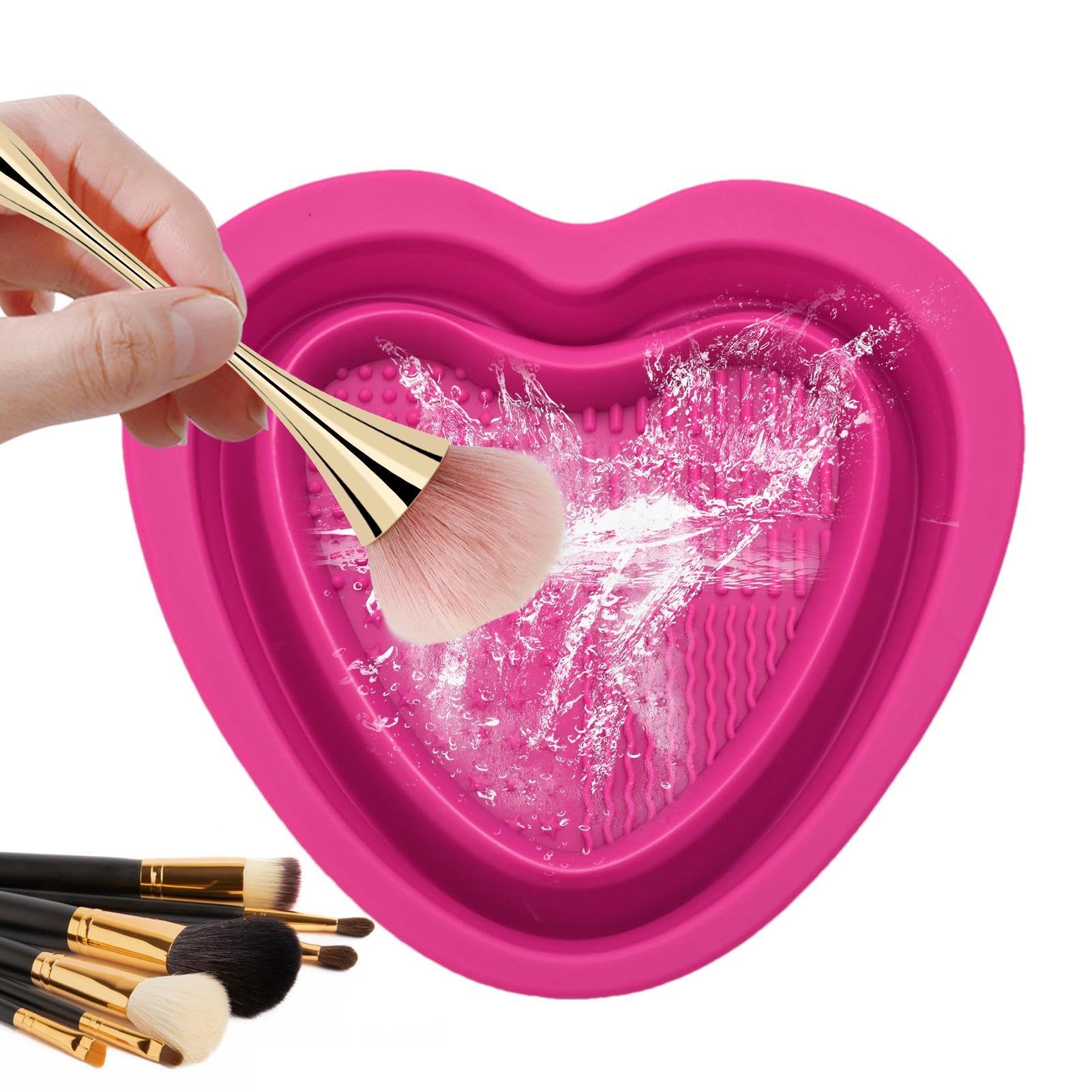 便利なメイクブラシクリーナー ボウル - シリコン ブラシ クリーニング Amazon.co.jp: メイクアップブラシクリーナーボウル | ハート型