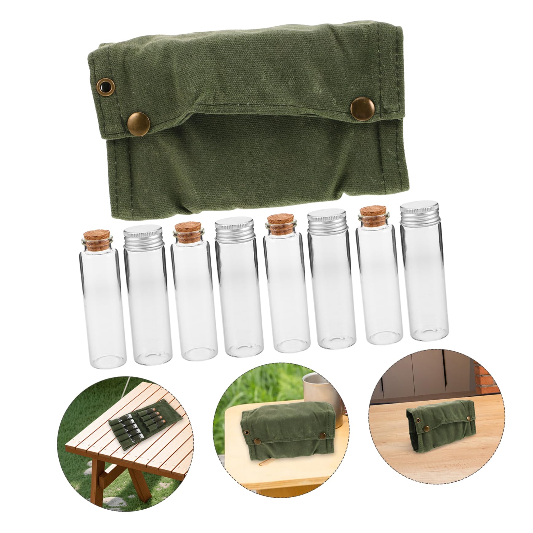SUPVOX Organizador De Especias De Camping Juego De Botellas Bolsa Almacenamiento